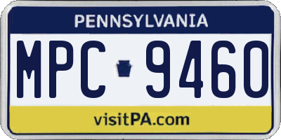 PA license plate MPC9460