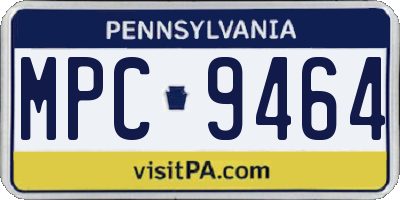 PA license plate MPC9464
