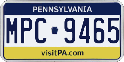 PA license plate MPC9465