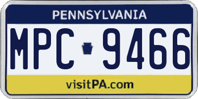 PA license plate MPC9466