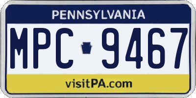 PA license plate MPC9467