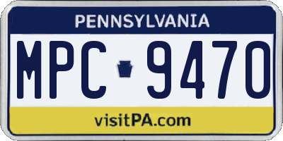 PA license plate MPC9470