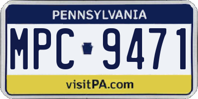 PA license plate MPC9471