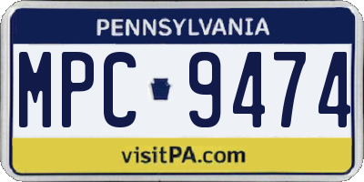PA license plate MPC9474