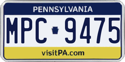 PA license plate MPC9475