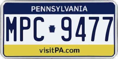 PA license plate MPC9477