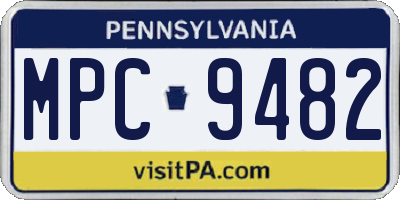 PA license plate MPC9482
