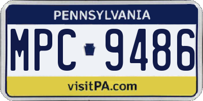 PA license plate MPC9486