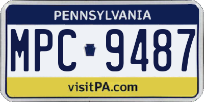 PA license plate MPC9487