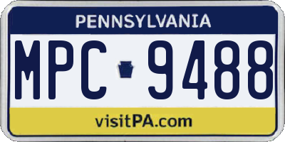 PA license plate MPC9488