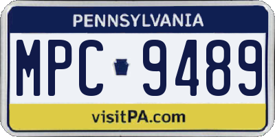 PA license plate MPC9489