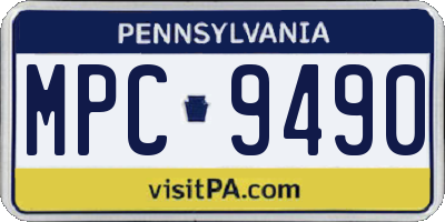 PA license plate MPC9490