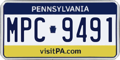 PA license plate MPC9491