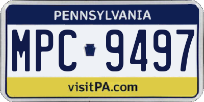 PA license plate MPC9497