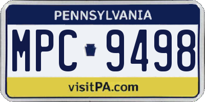 PA license plate MPC9498