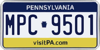 PA license plate MPC9501