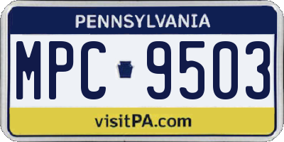 PA license plate MPC9503