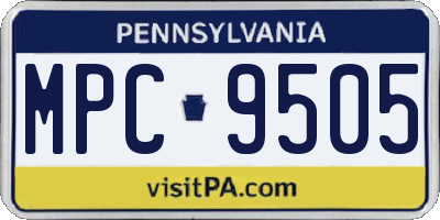 PA license plate MPC9505