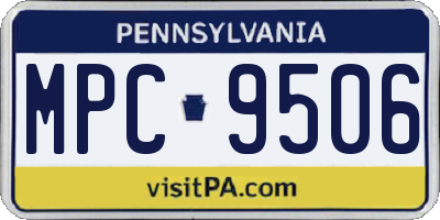 PA license plate MPC9506