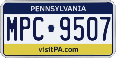 PA license plate MPC9507