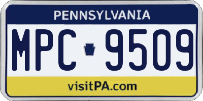 PA license plate MPC9509