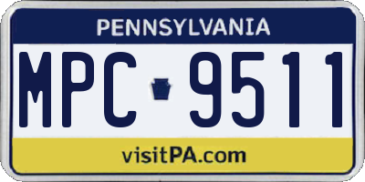 PA license plate MPC9511