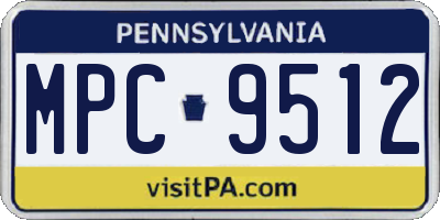 PA license plate MPC9512