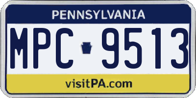 PA license plate MPC9513