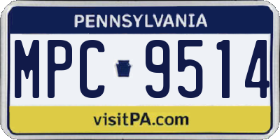 PA license plate MPC9514