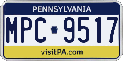 PA license plate MPC9517