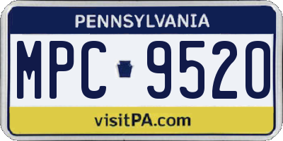 PA license plate MPC9520