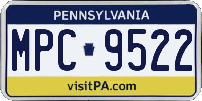 PA license plate MPC9522