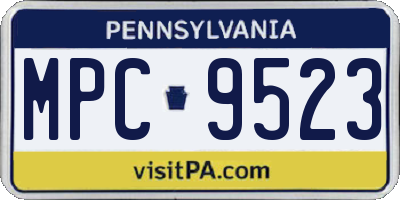 PA license plate MPC9523
