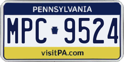 PA license plate MPC9524