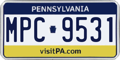 PA license plate MPC9531