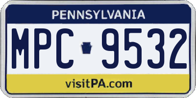 PA license plate MPC9532