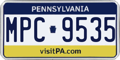 PA license plate MPC9535