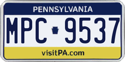 PA license plate MPC9537