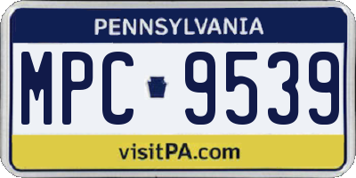 PA license plate MPC9539