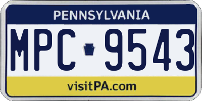PA license plate MPC9543
