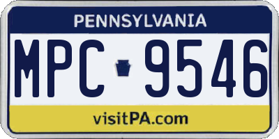 PA license plate MPC9546