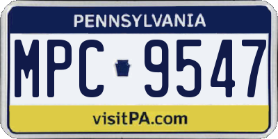 PA license plate MPC9547