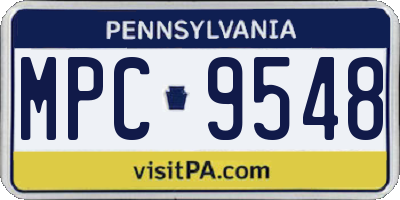PA license plate MPC9548