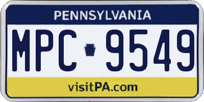 PA license plate MPC9549