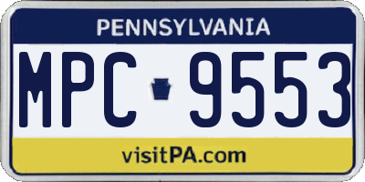 PA license plate MPC9553