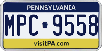 PA license plate MPC9558