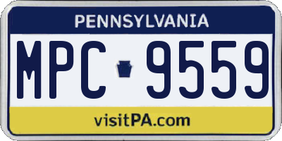 PA license plate MPC9559