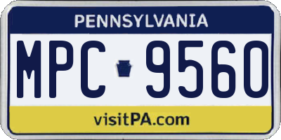 PA license plate MPC9560