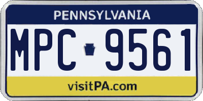 PA license plate MPC9561