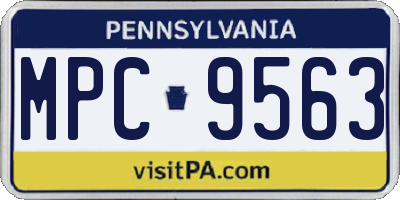 PA license plate MPC9563